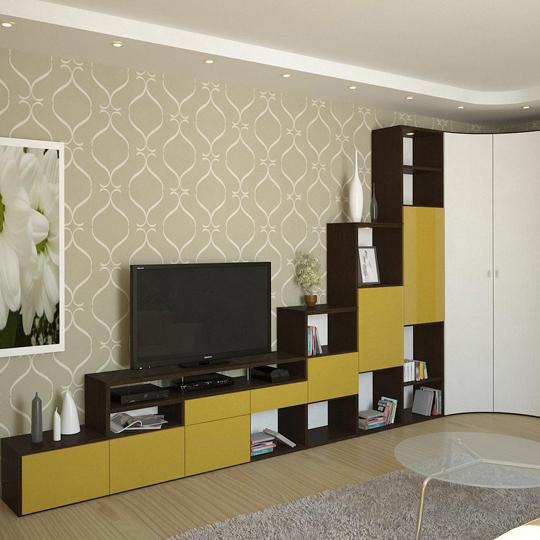 Мебель в гостиную на заказ по индивидуальным проектам в СПб недорого